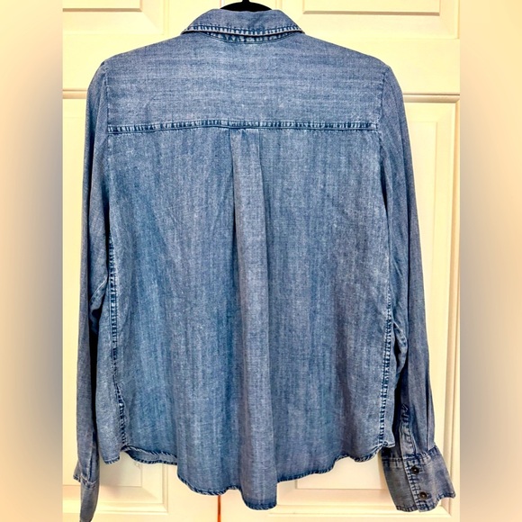 Splendid Sz M Reese Indigo Button Down Shirt - Picture 6 of 10